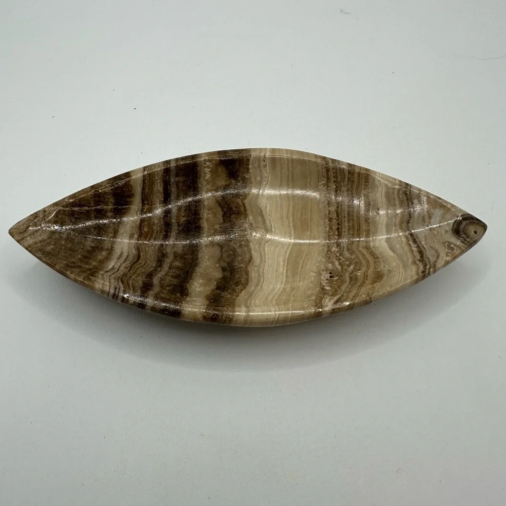 Eye Shaped Chocolate Mexican Onyx Dish - Picture 2 of 6